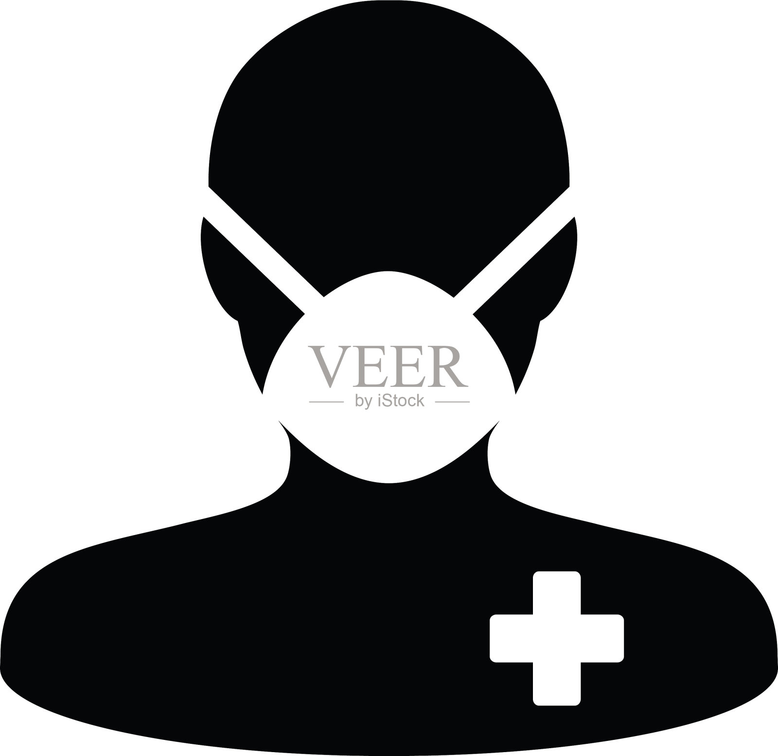 男性图标与口罩患者个人简介插画图片素材