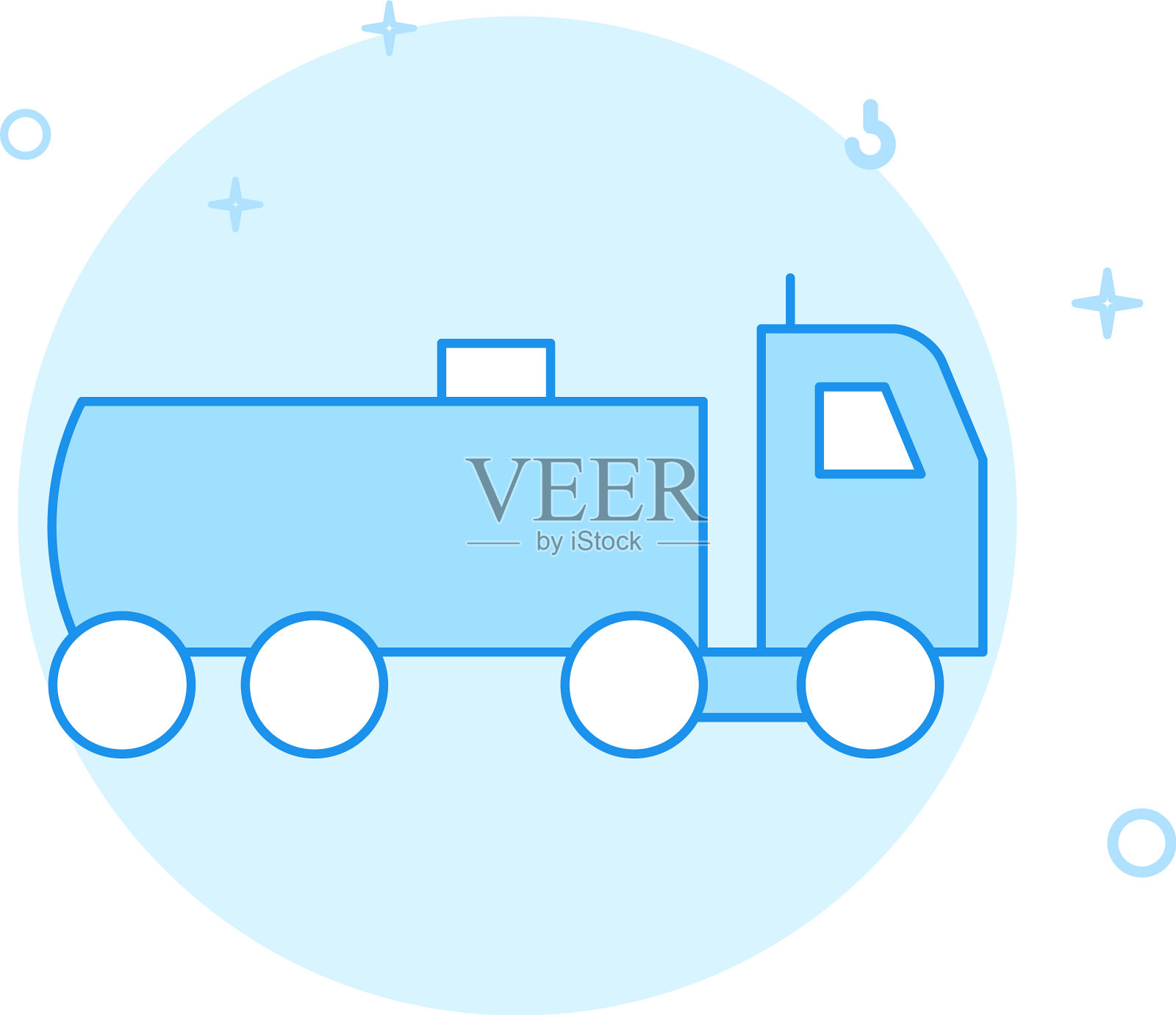 油罐车平面图标填充线条风格插画图片素材