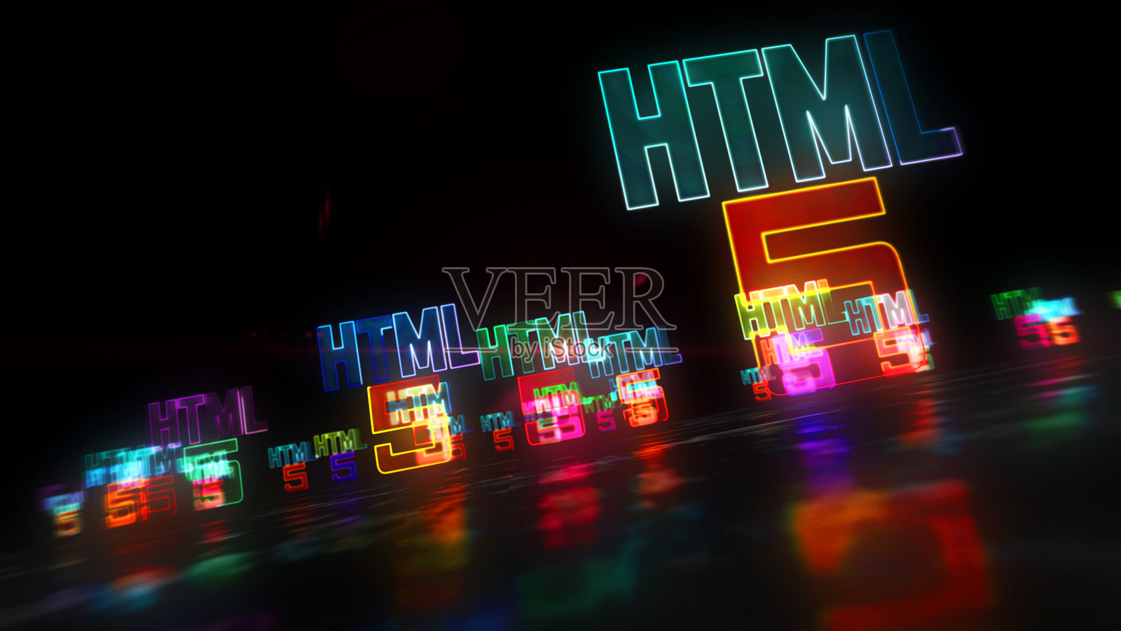 HTML5符号抽象概念3d插图照片摄影图片