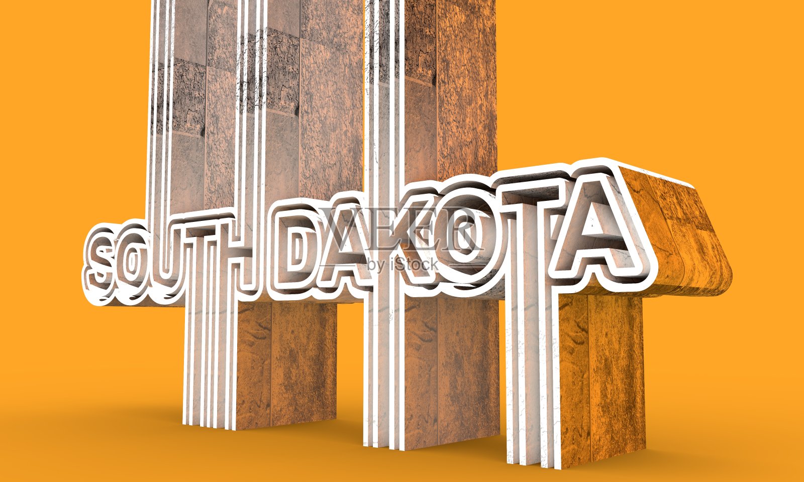 南达科他州的州名。照片摄影图片