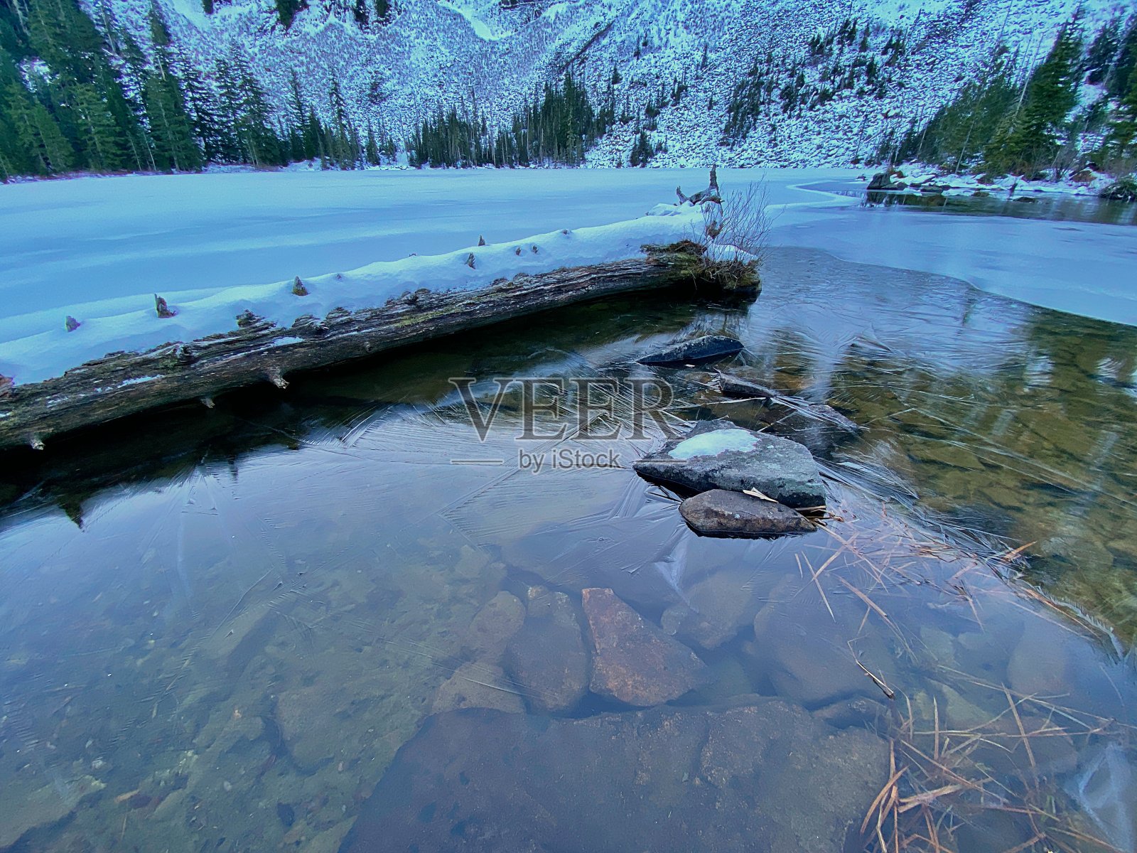 喀斯喀特山脉的冬景照片摄影图片