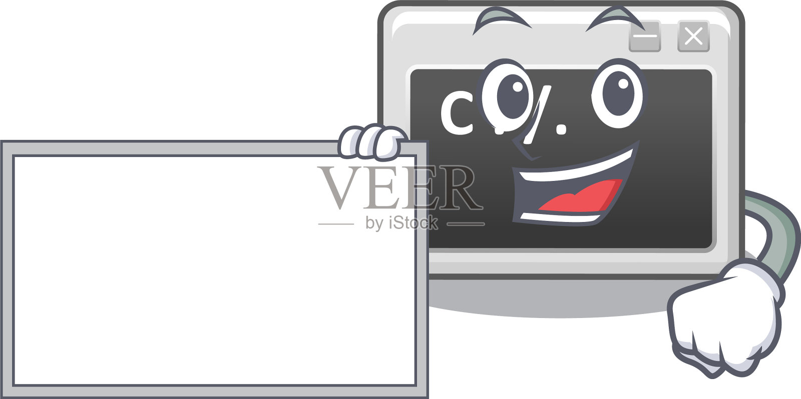 有趣的命令窗口卡通人物设计设计元素图片