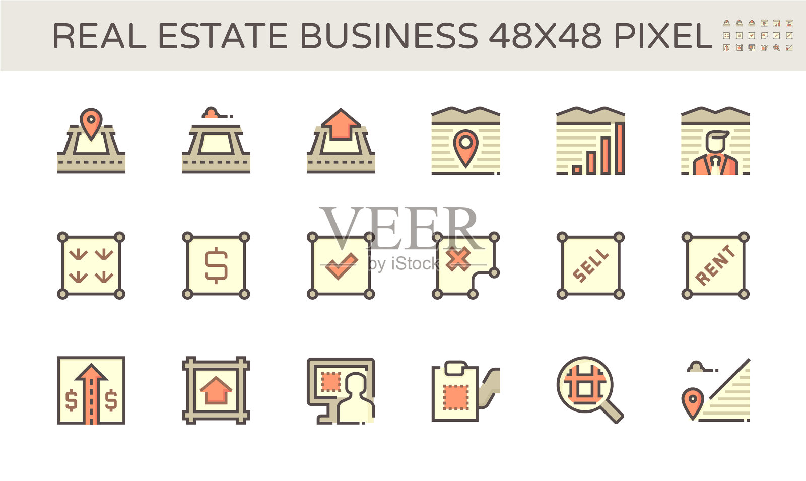 房地产企业和土地投资的标志图标素材