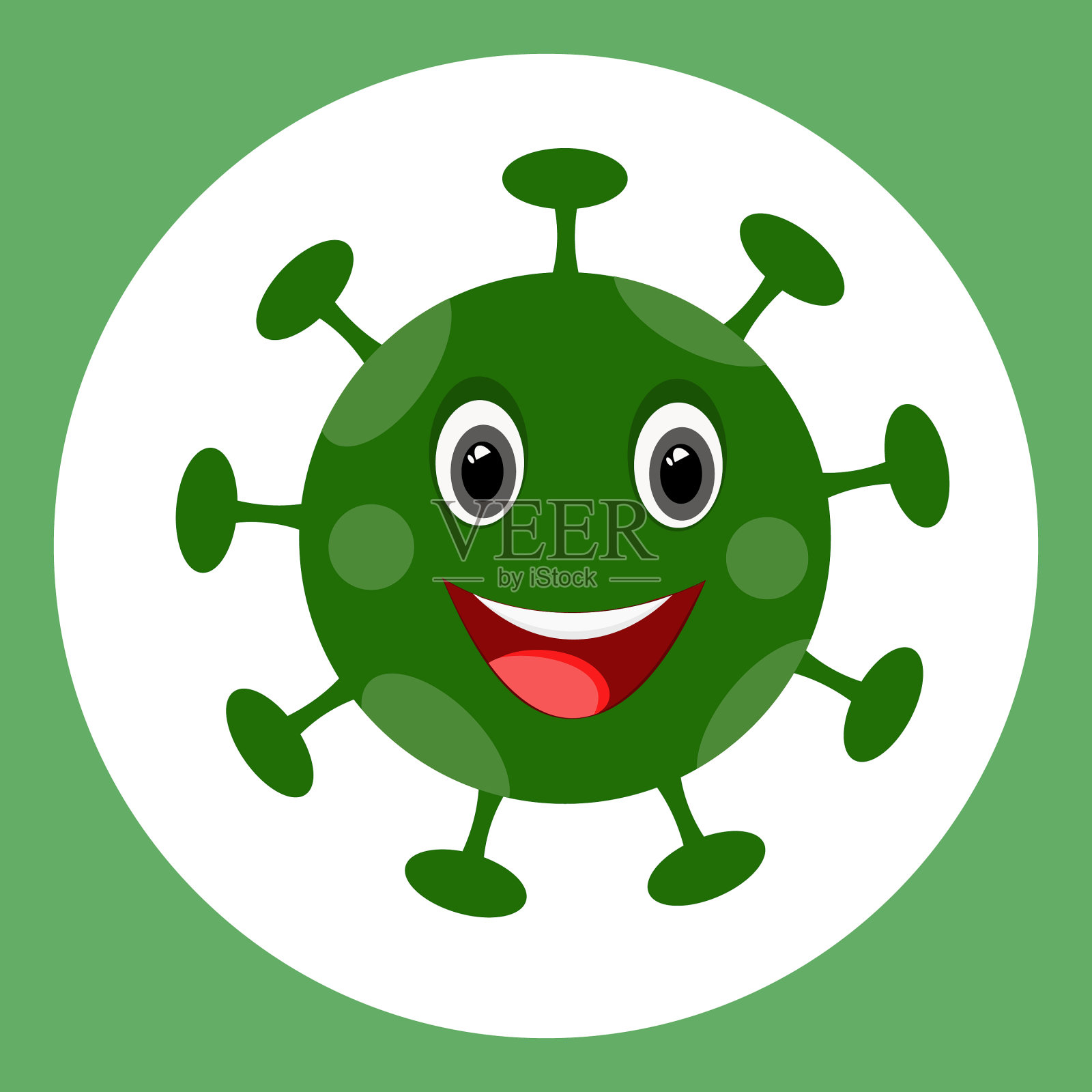 冠状病毒微笑图标象征吉祥物插画图片素材