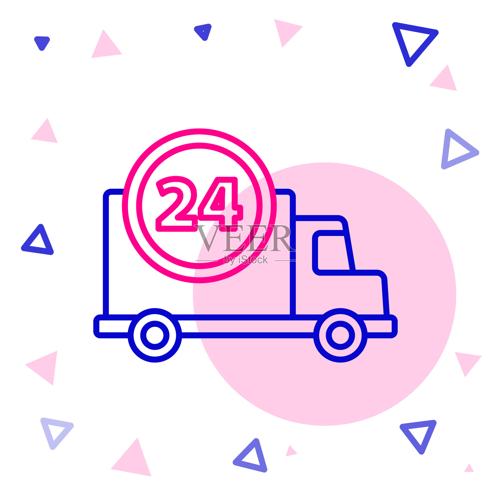 线路快速24小时送车图标插画图片素材