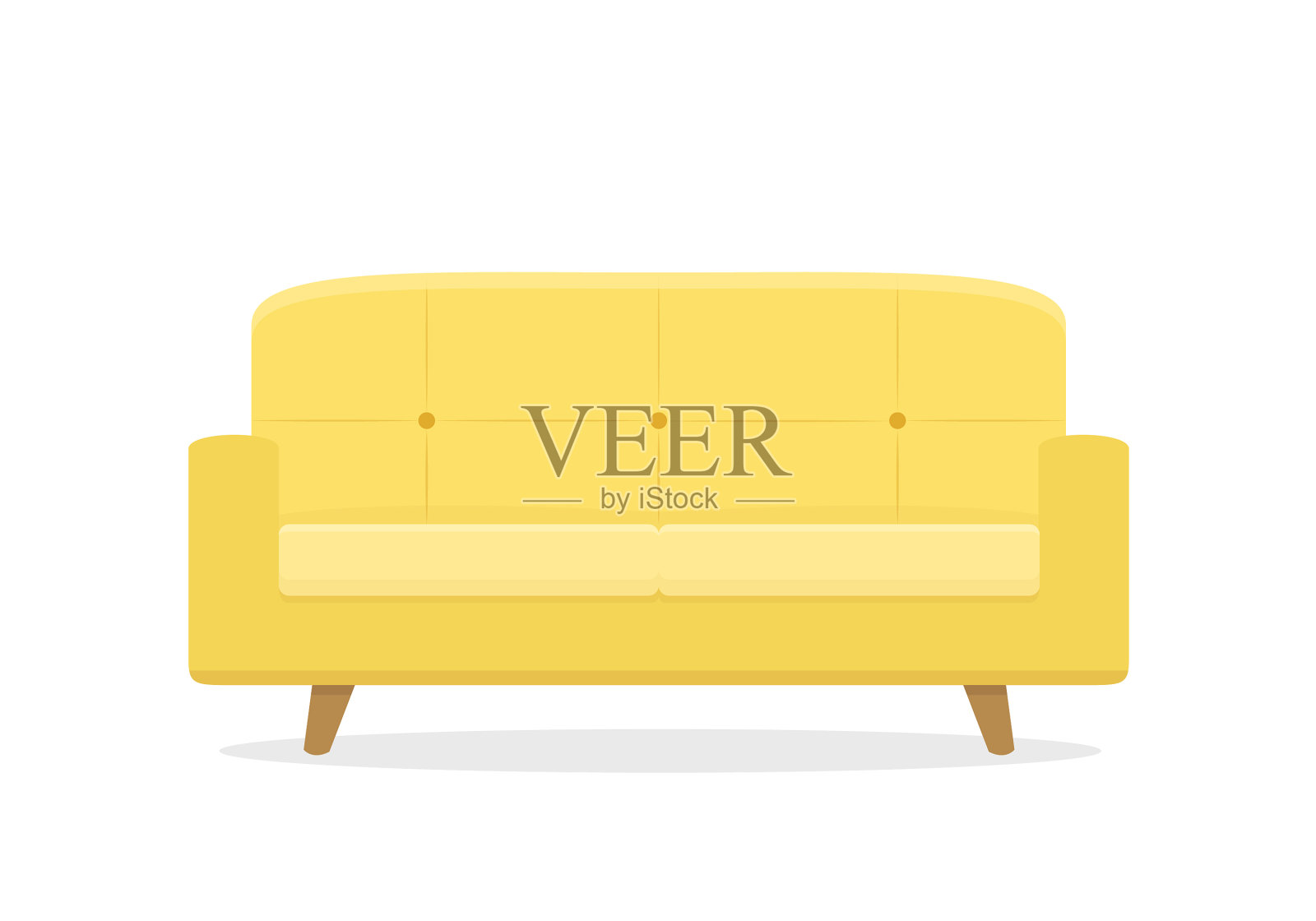 现代的黄色沙发设计元素图片