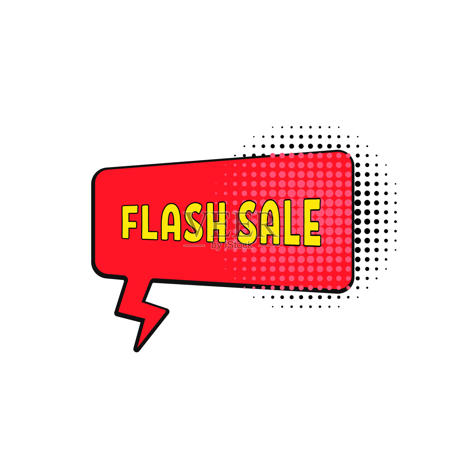 红色语音泡泡和文字限时抢购设计元素图片