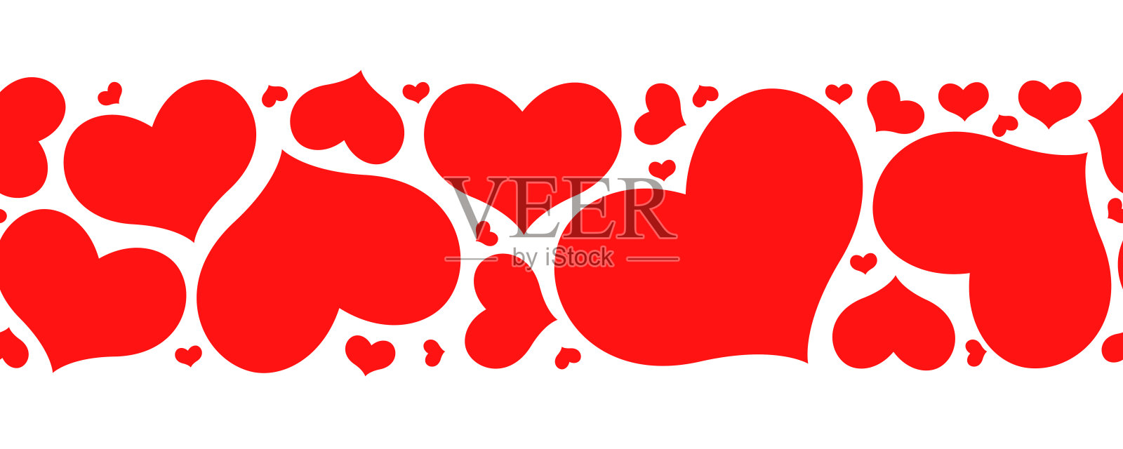 情人节横纹与心无缝衔接插画图片素材