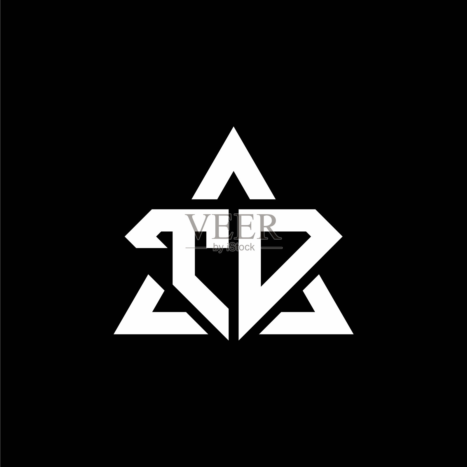 Td字母标志与钻石形状和三角形插画图片素材