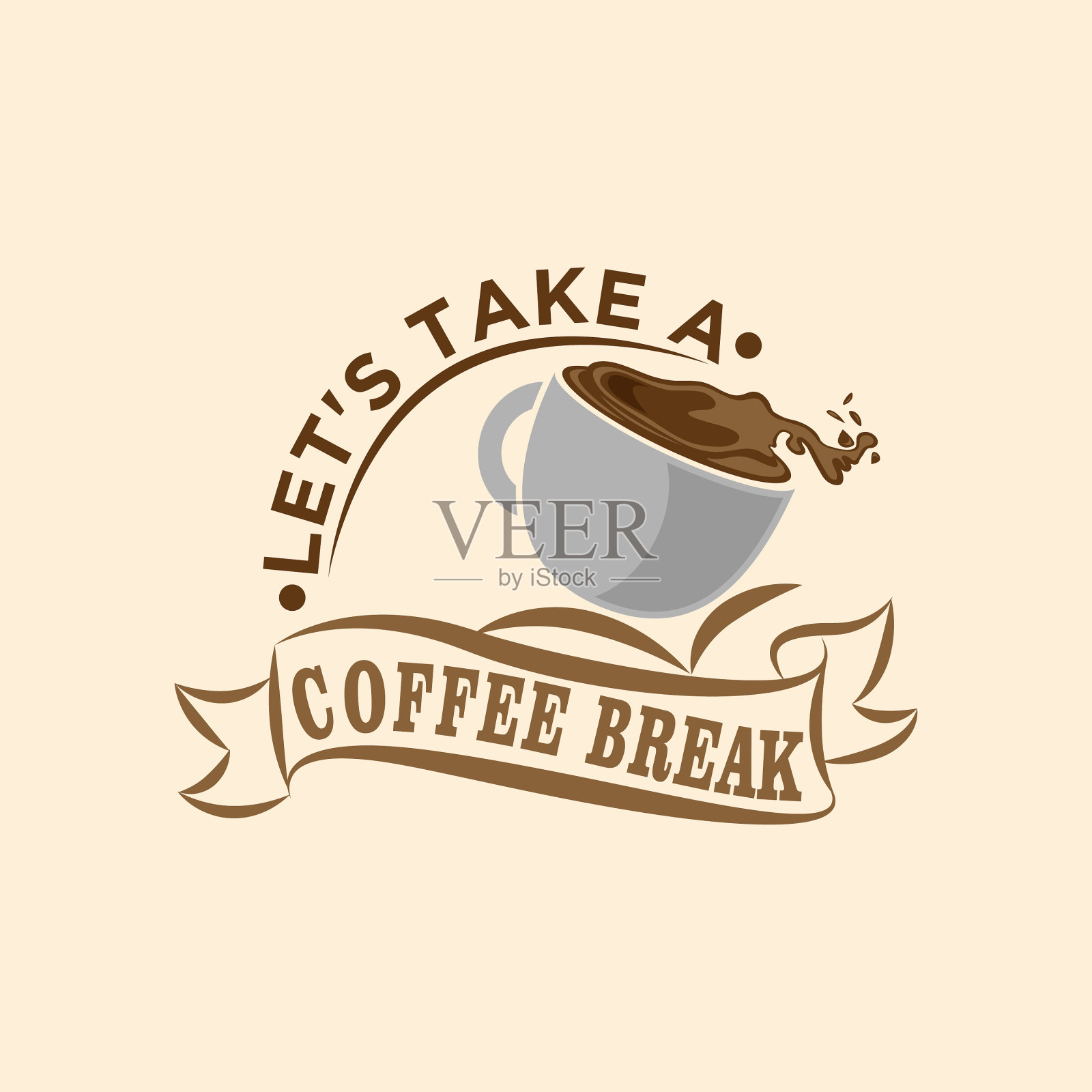 引用咖啡海报让我们休息一下插画图片素材