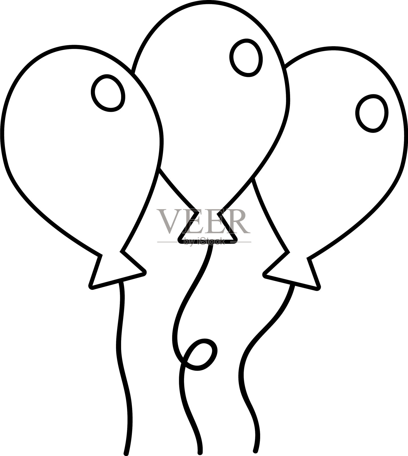 气球空气热漂浮线条风格的图标设计元素图片