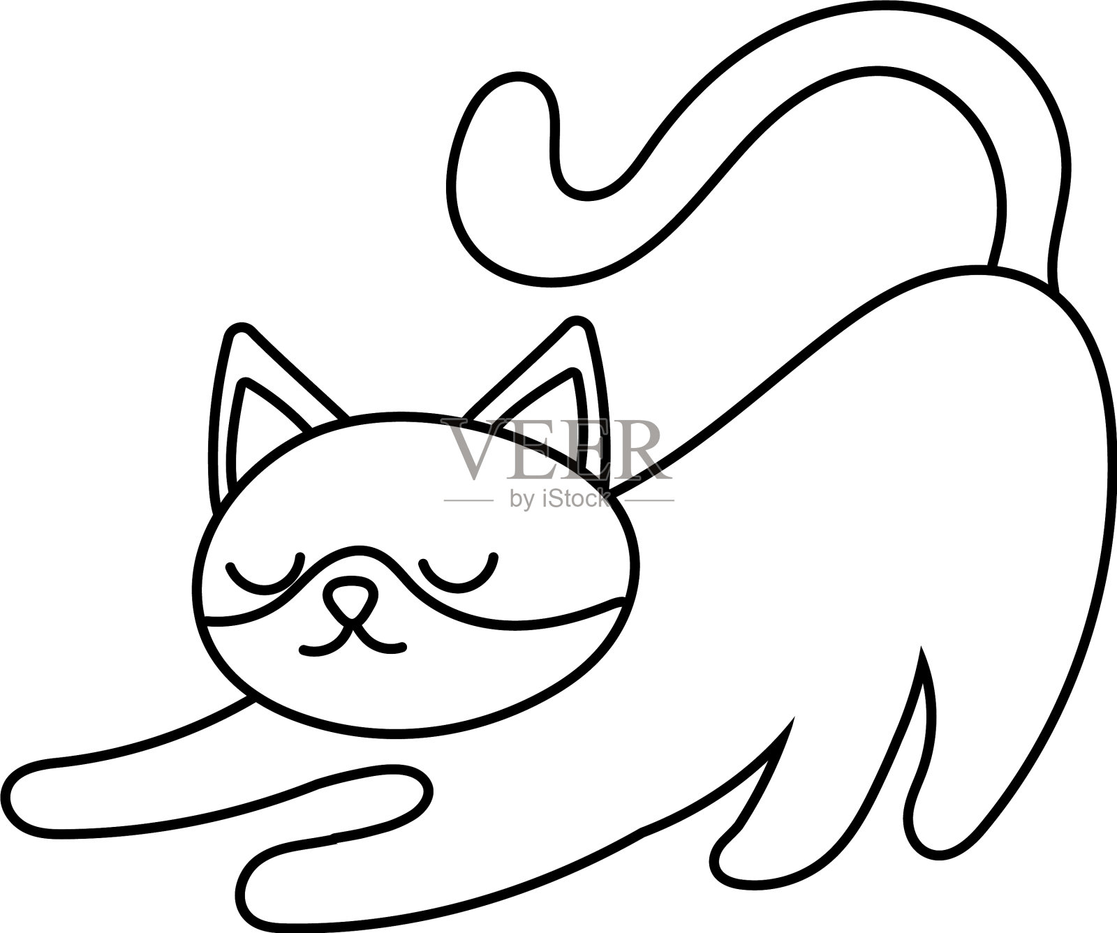 可爱的小猫咪宠物线造型图标设计元素图片