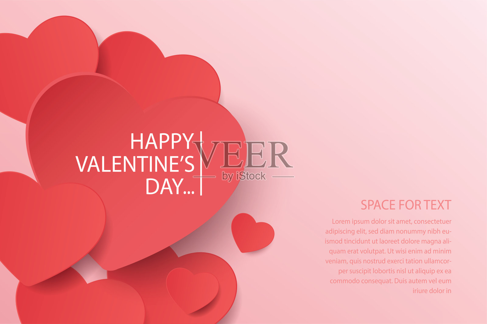 情人节快乐的横幅设计。矢量图设计模板素材