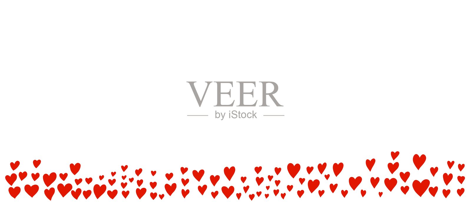 圣瓦伦丁的网横幅，上面有红心插画图片素材