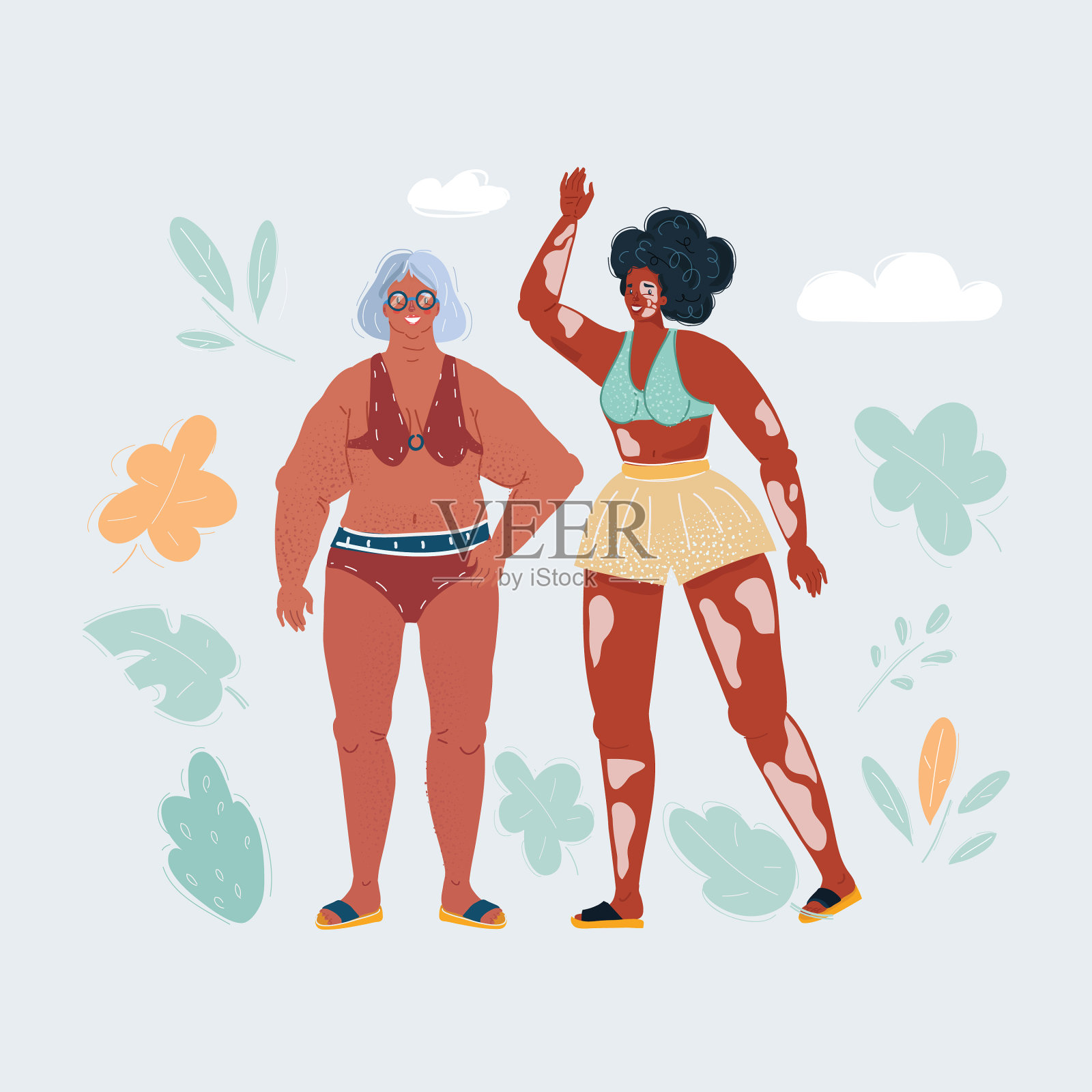 身体积极抗年龄歧视插画图片素材