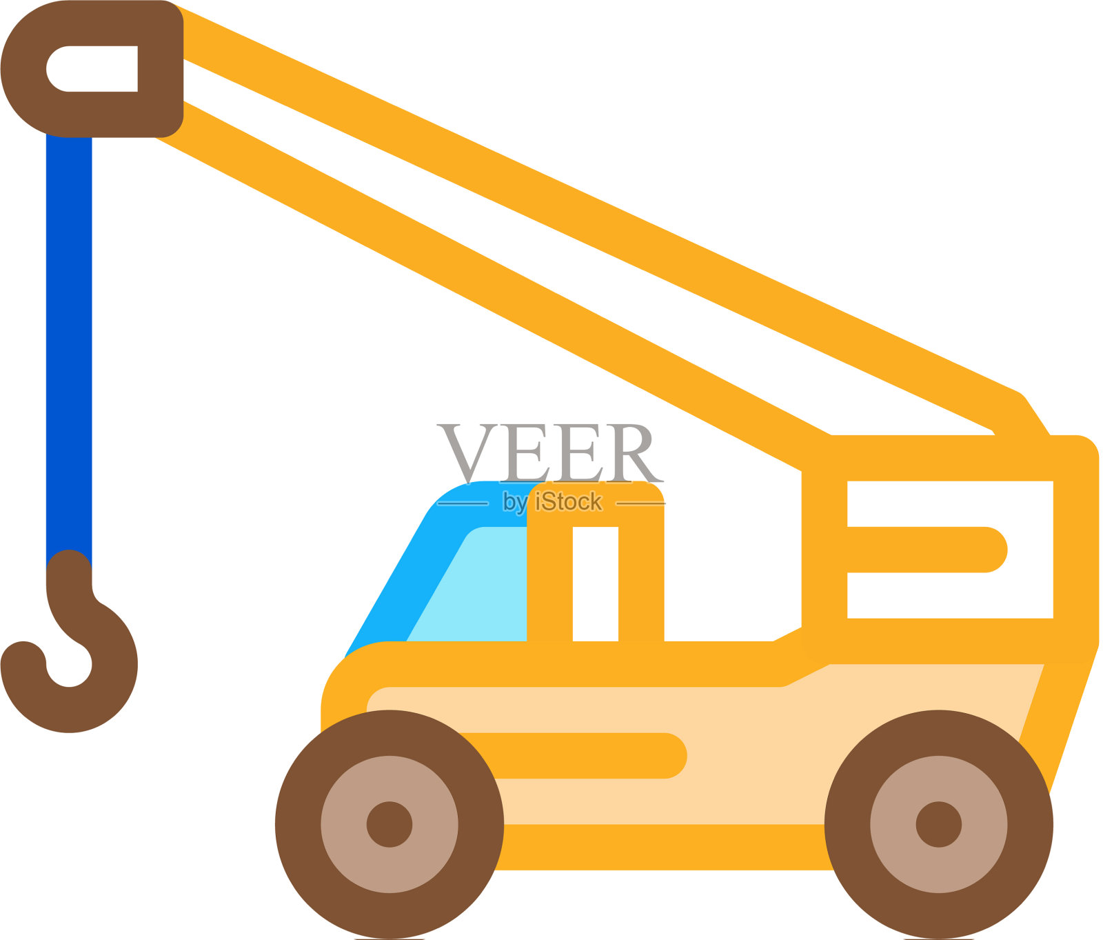 机械起重机图标轮廓设计元素图片