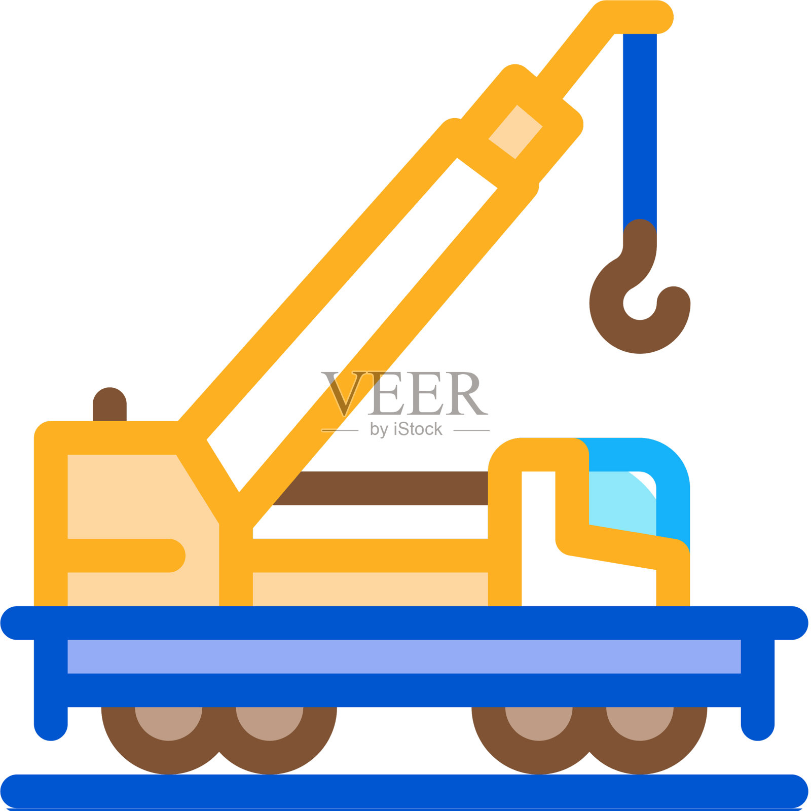 铁路起重机图标轮廓设计元素图片