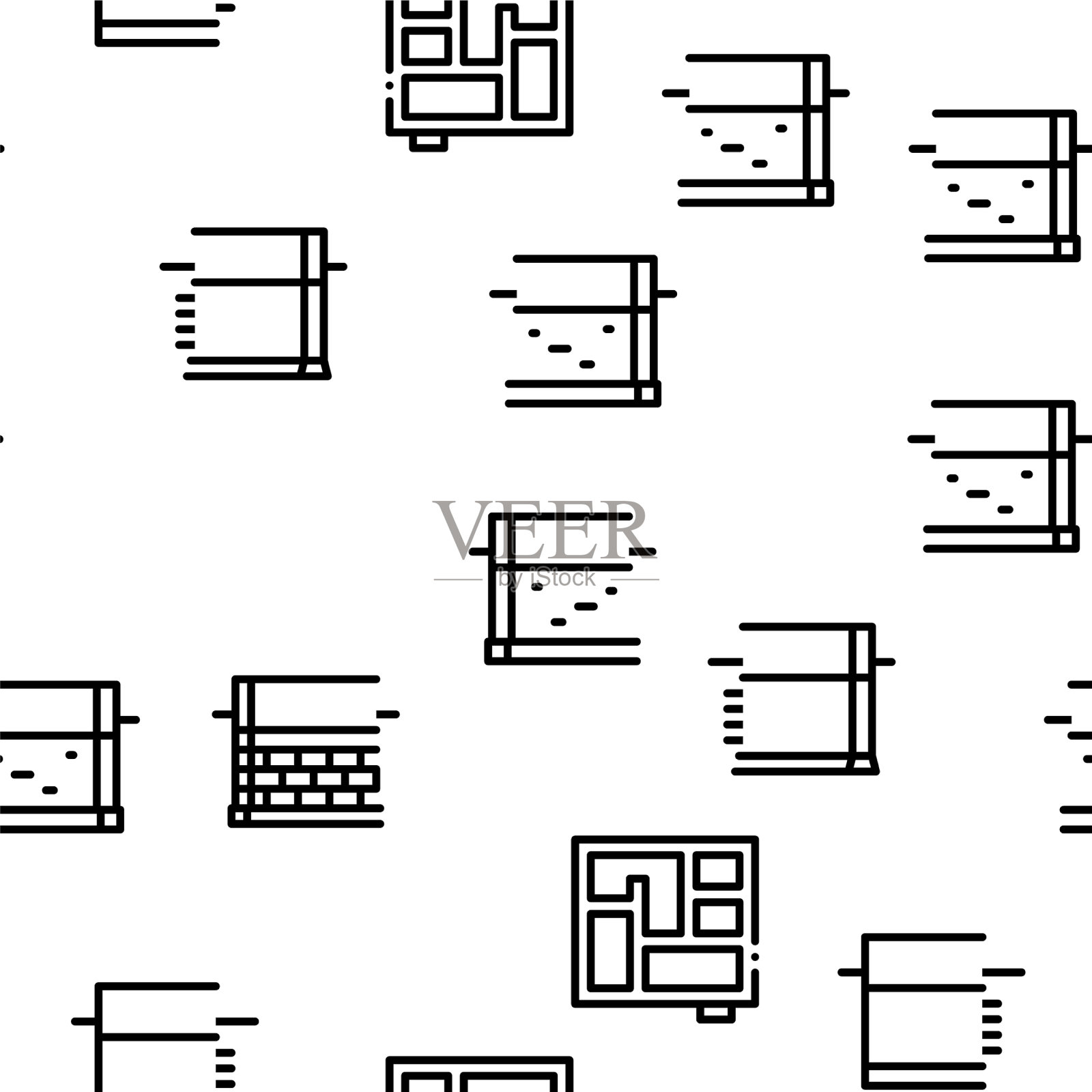 房屋地基基础无缝模式插画图片素材