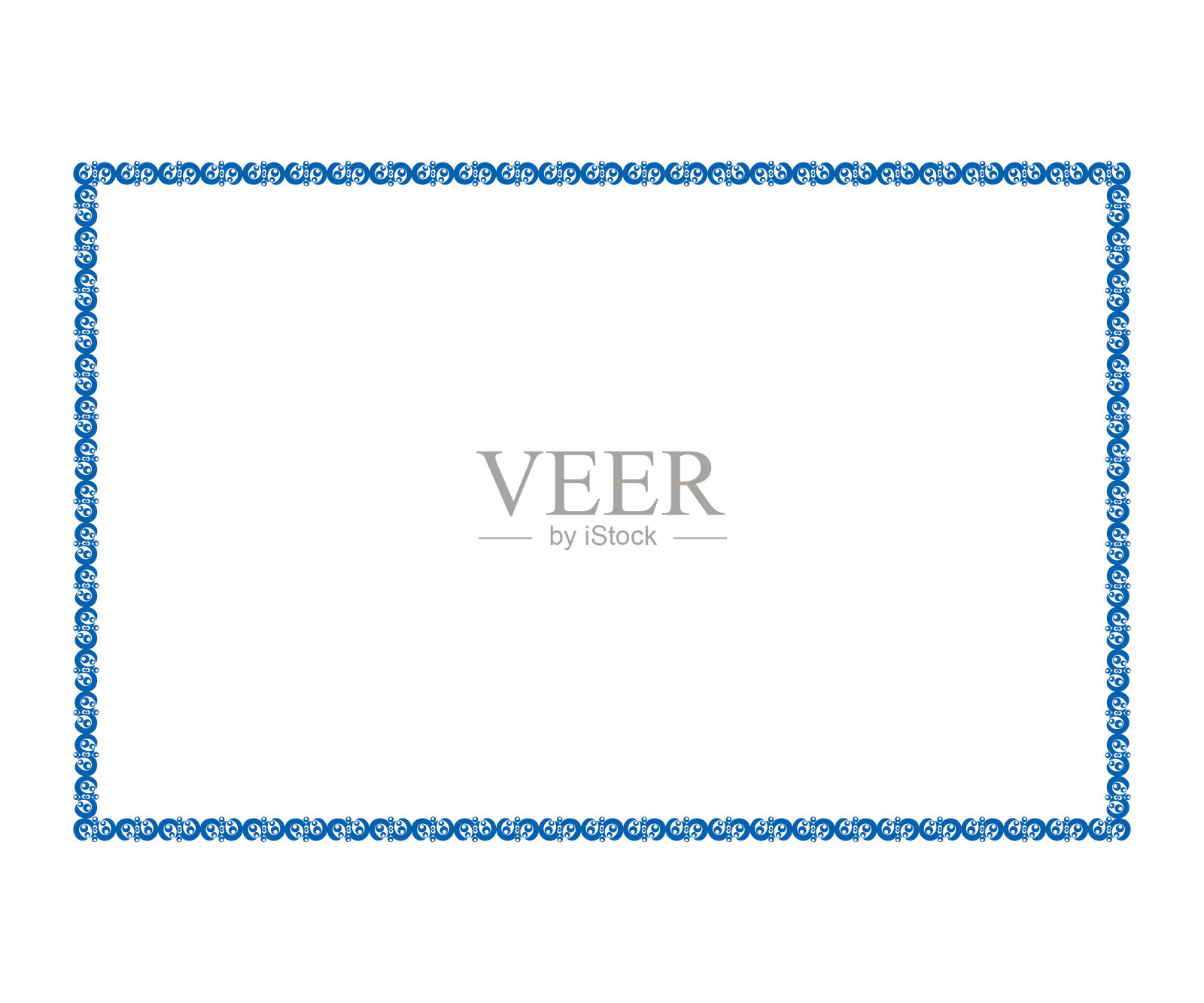 抽象艺术创意的蓝色花边插画图片素材