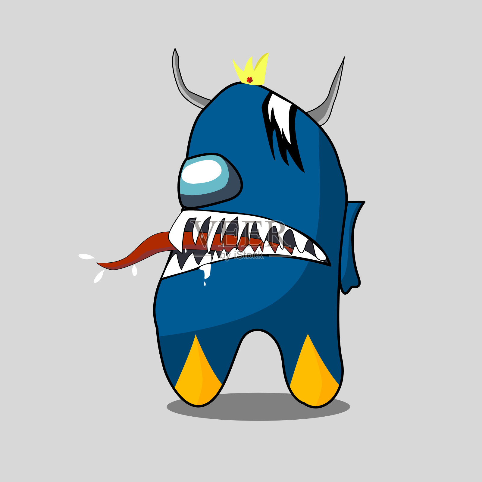 游戏中的人物卡通怪物就在我们中间。平面向量插画图片素材