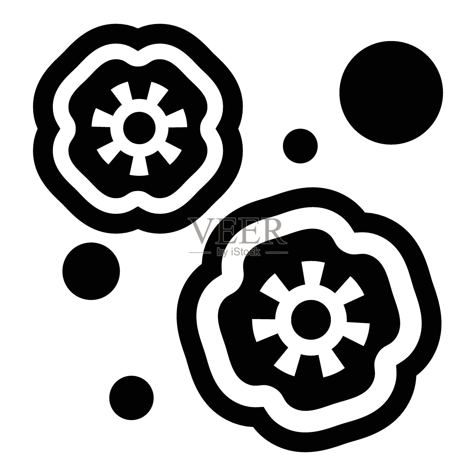 细菌平面图标隔离在白色背景插画图片素材