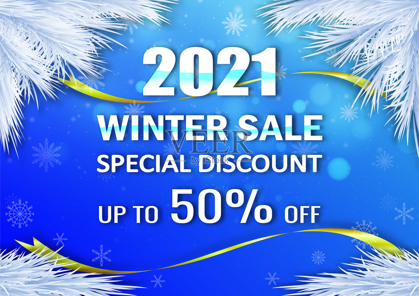 新年冬季销售横幅2021插画图片素材