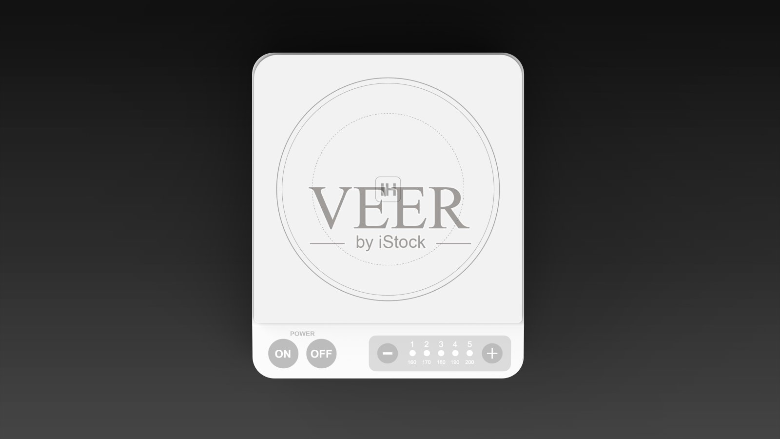 IH炉灶顶白色黑色背景一个中心前3D渲染照片摄影图片