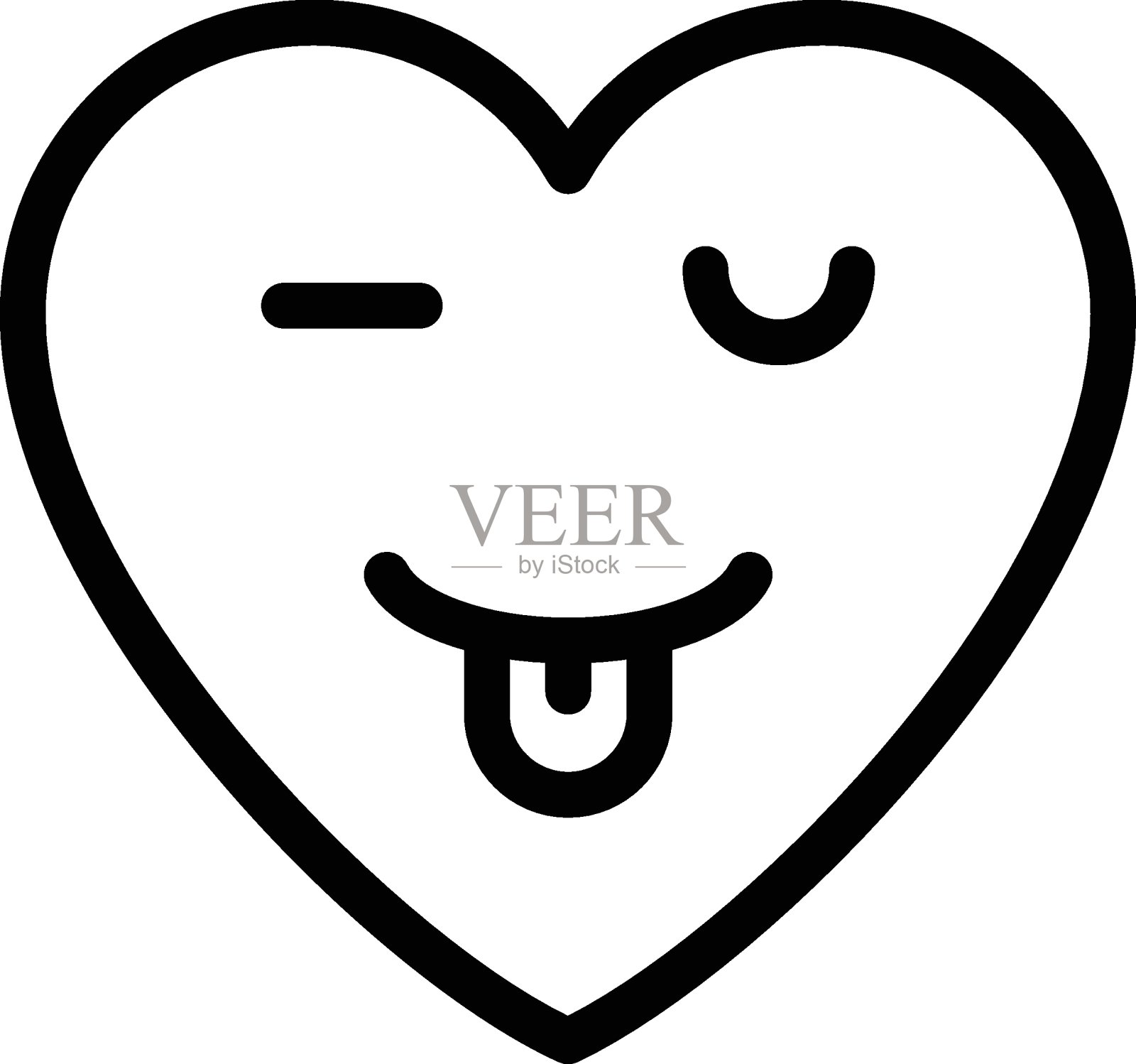 眨眼的脸插画图片素材