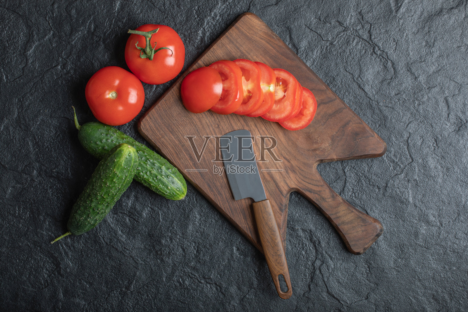 番茄片和黄瓜即食照片摄影图片