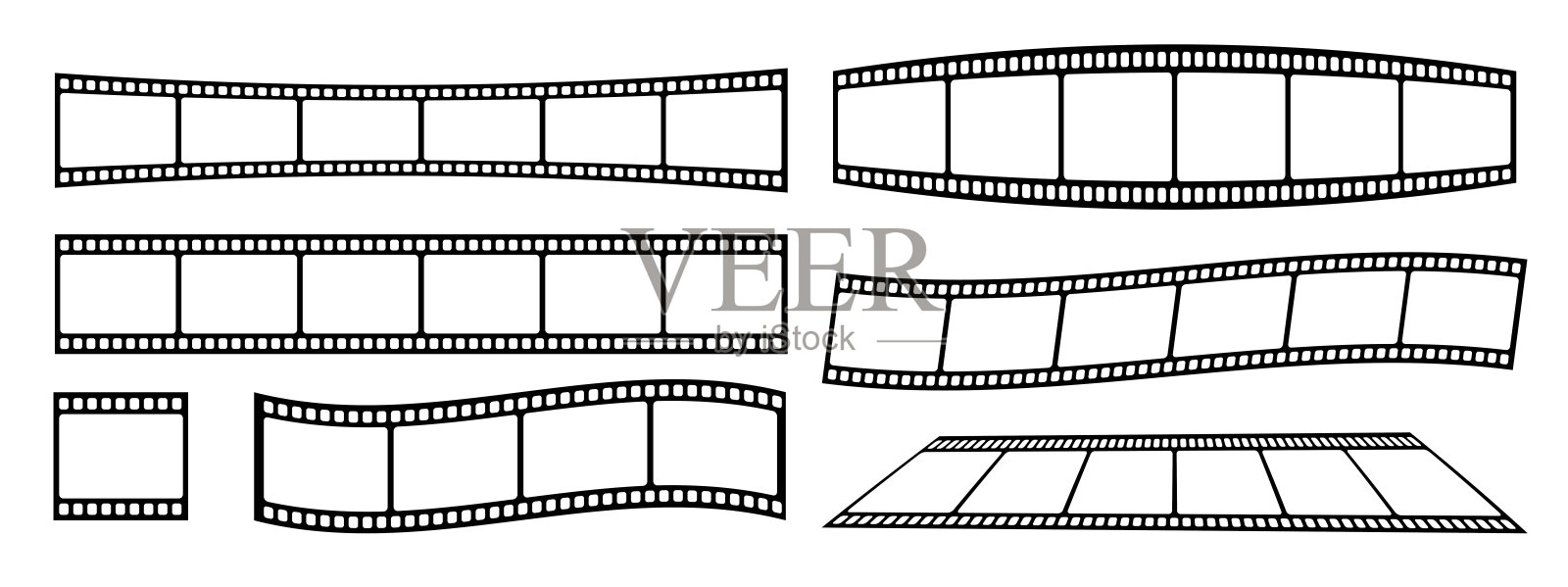 矢量空白电影胶片带。插画图片素材