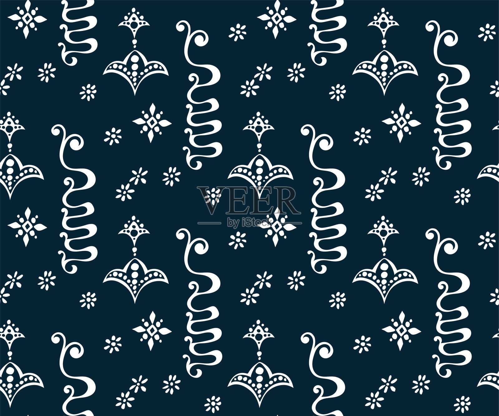 矢量装饰手绘装饰背景。民族无缝图案点缀。矢量模式。插画图片素材