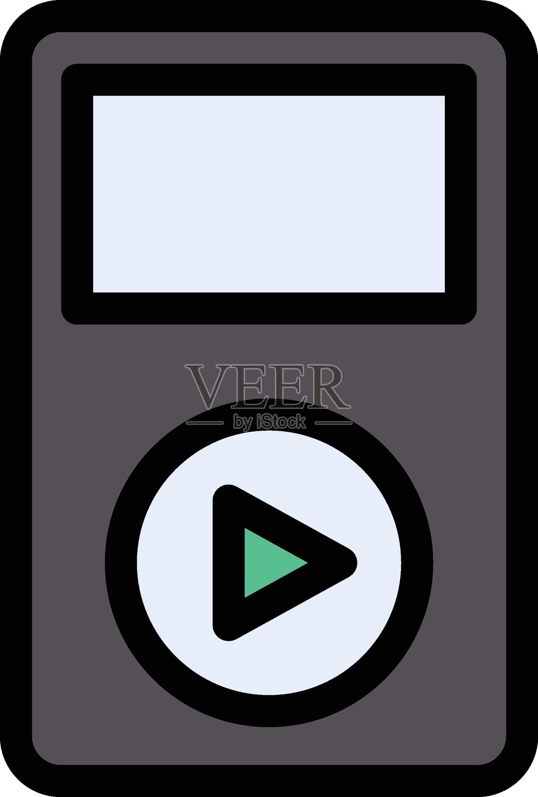 手机屏幕上的图标插画图片素材