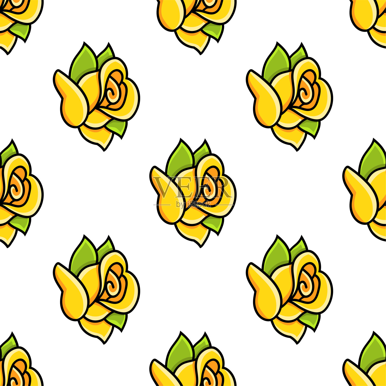 彩色无缝模式。卡通风格。手绘。矢量插图孤立的白色背景。用于墙纸，海报，横幅。插画图片素材