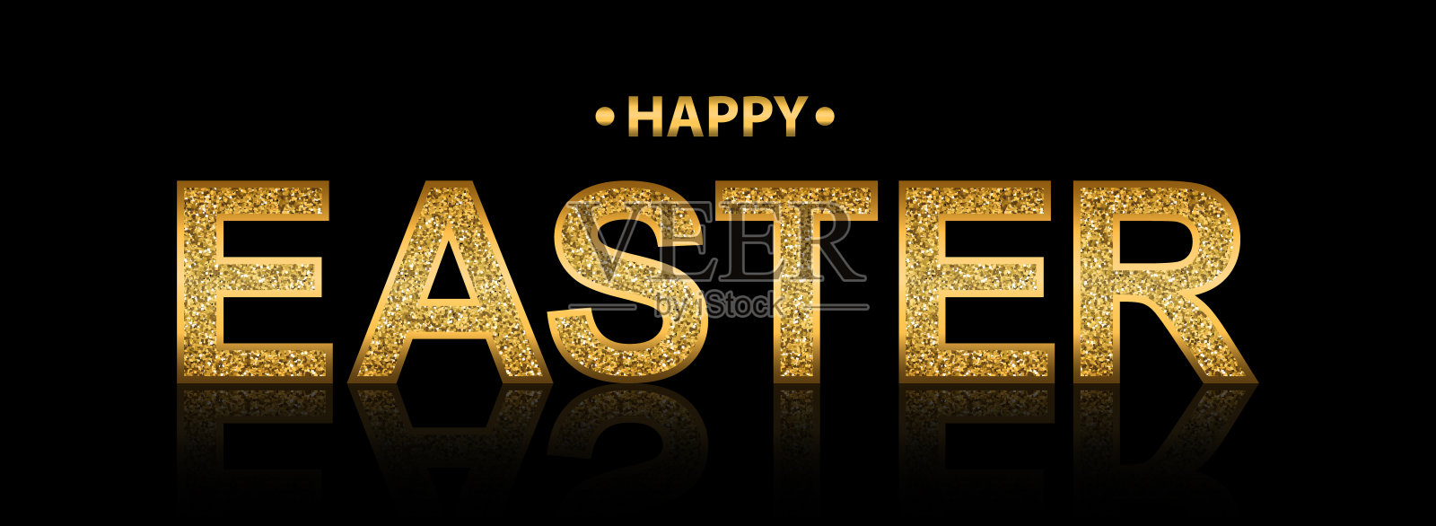 金光闪闪的字母复活节快乐设计模板素材