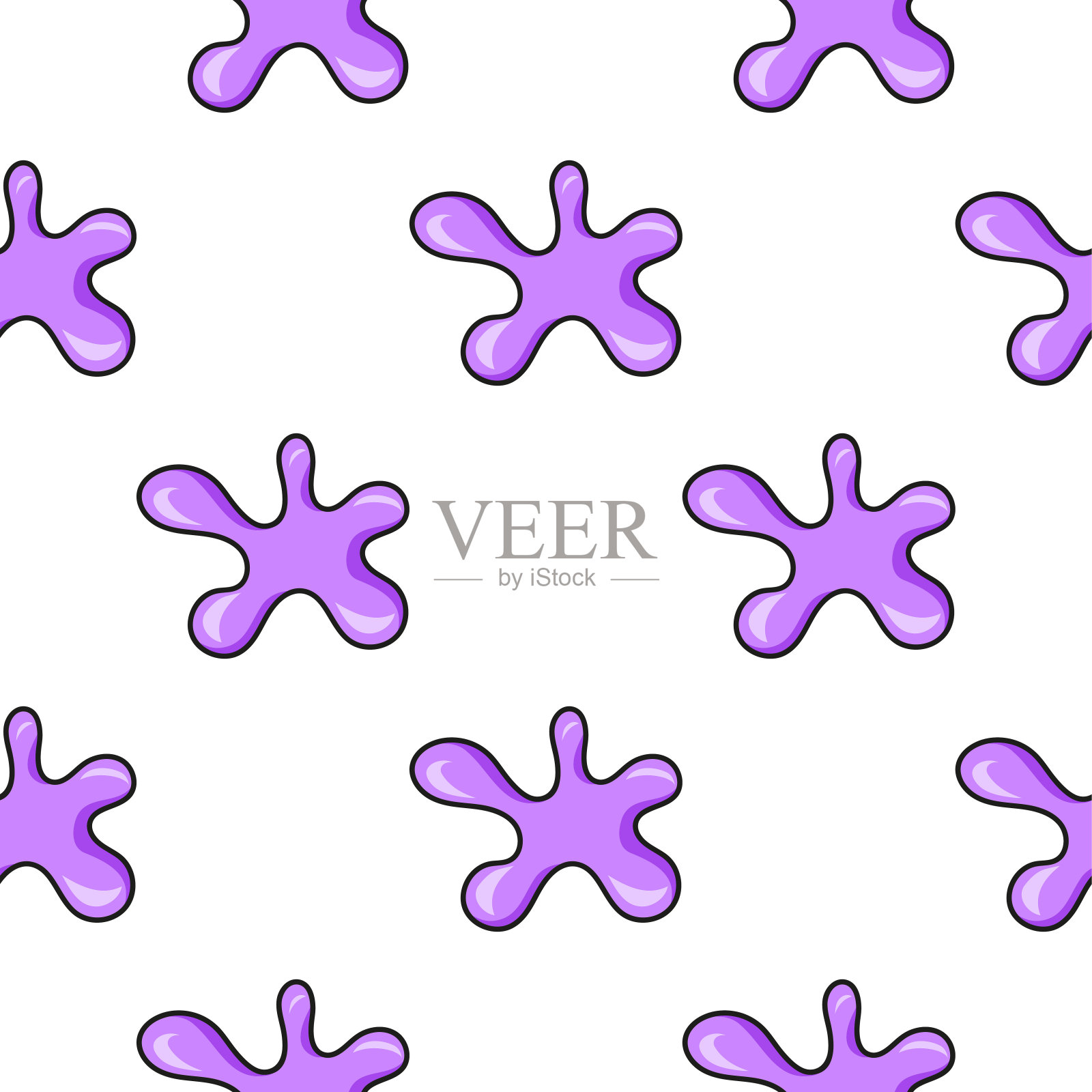 颜色无缝模式。卡通风格。明亮的设计。壁纸，海报，横幅。手绘。矢量插图孤立在白色背景。插画图片素材