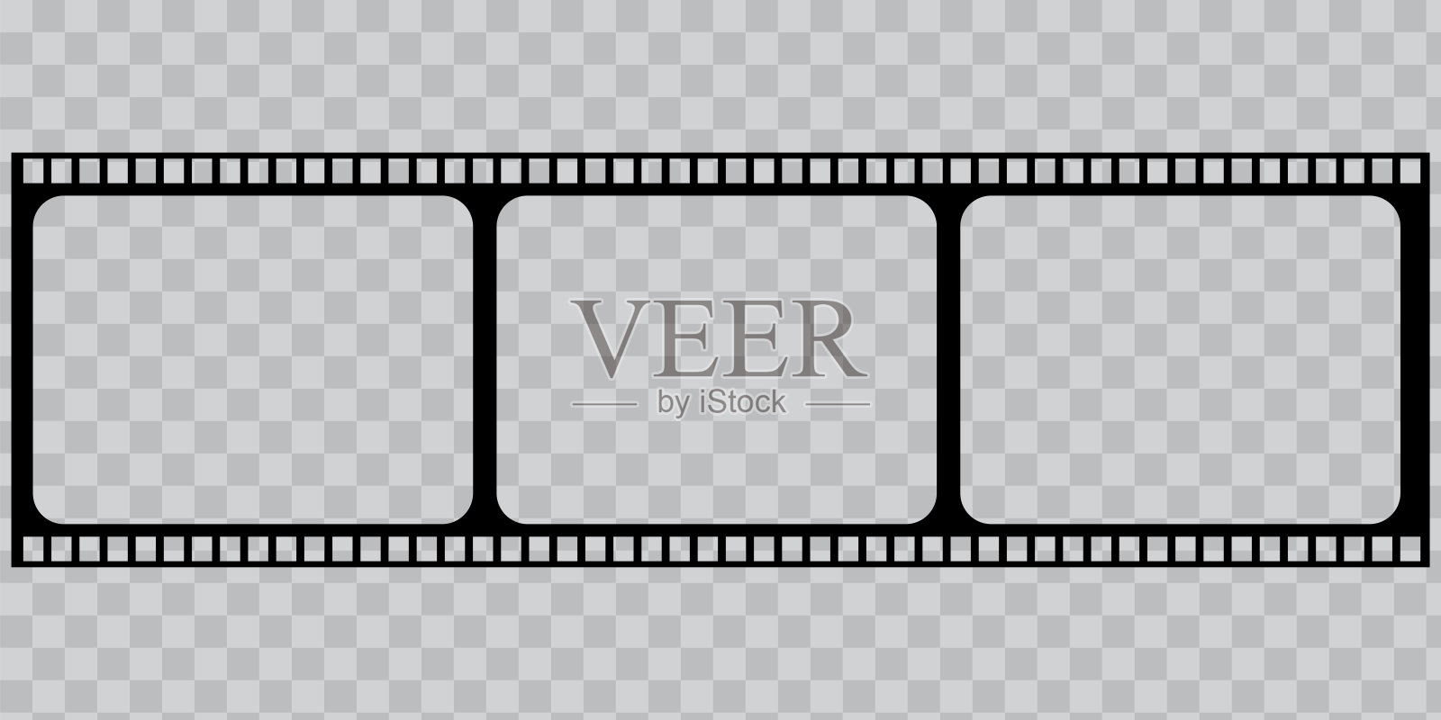 3d胶片框架空白背景纸设计。电影背景。矢量数字图像。相框。股票的形象。每股收益10。插画图片素材