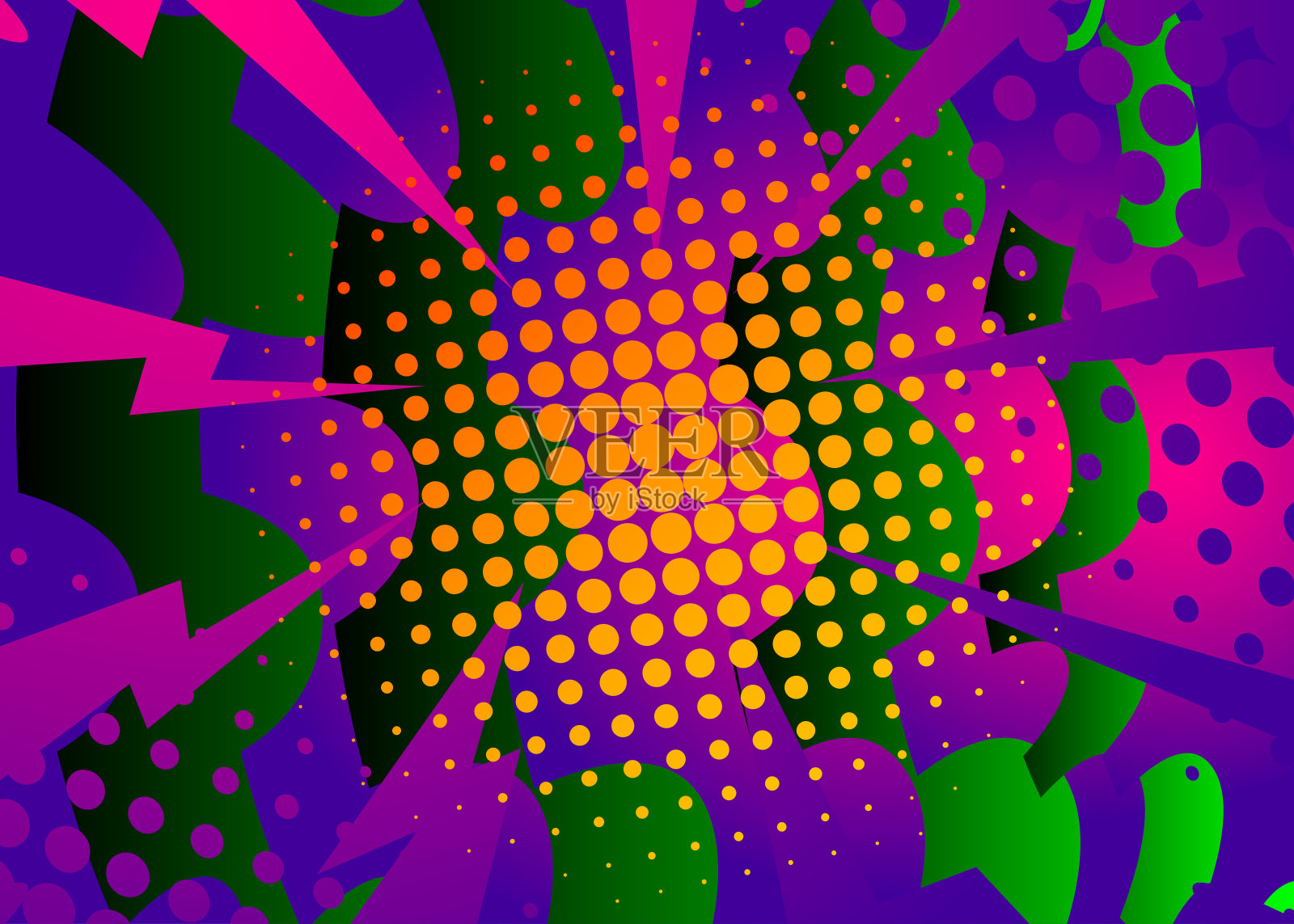 矢量插图抽象卡通，漫画风格的背景模板。插画图片素材