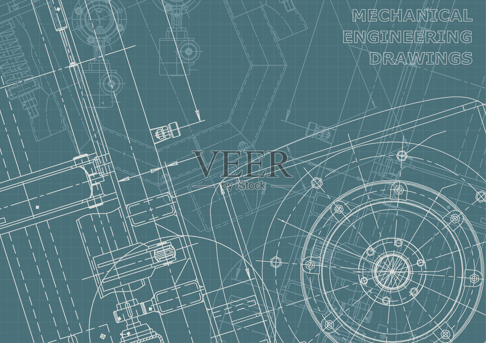 工程说明向量。计算机辅助设计系统。仪器制造图纸插画图片素材