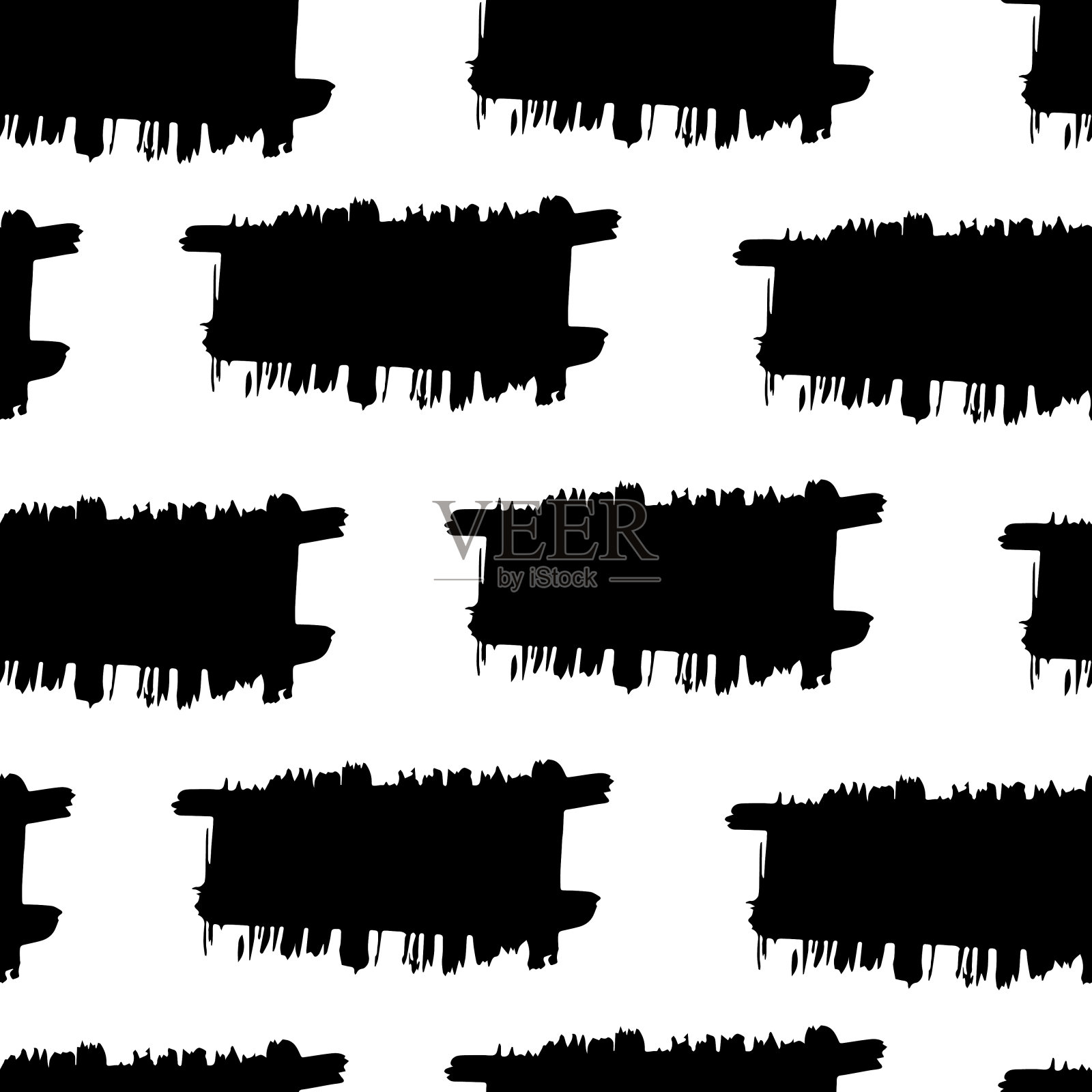 时尚无缝模式。画笔描边,污渍。有趣的纹理插画图片素材