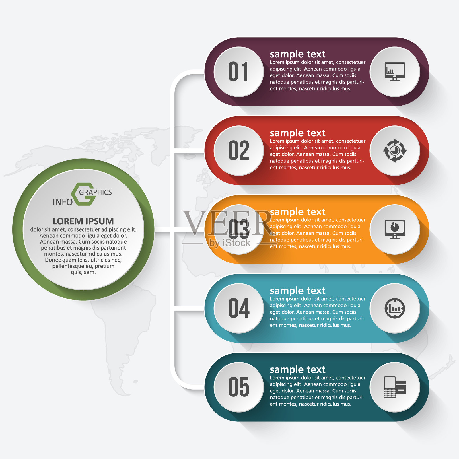 摘要三维纸张信息图。业务模板。矢量图插画图片素材