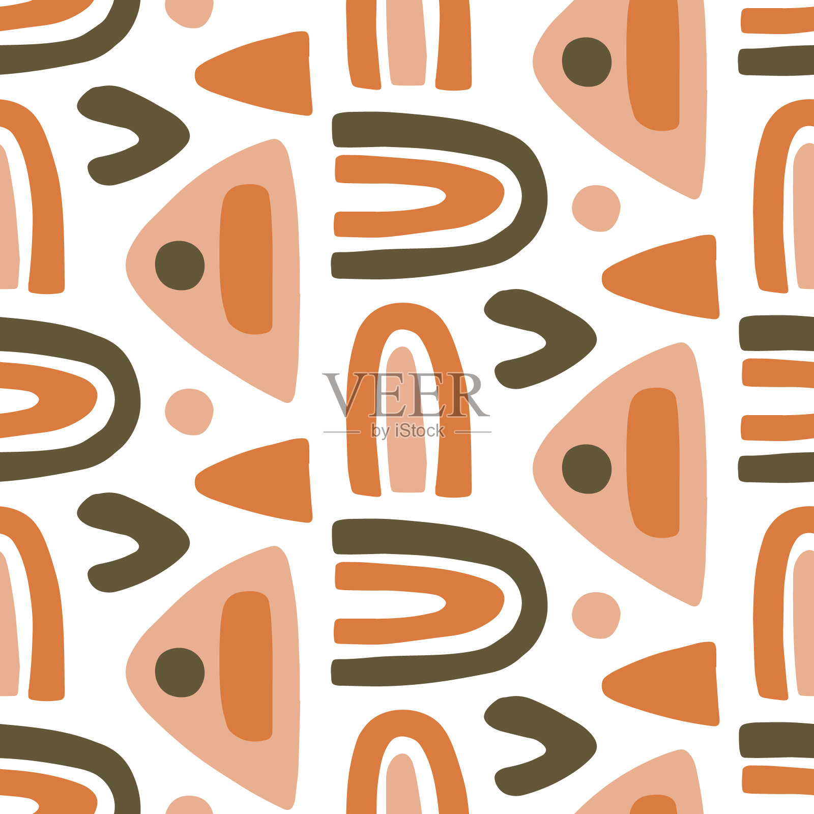 现代自然抽象无缝模式插画图片素材