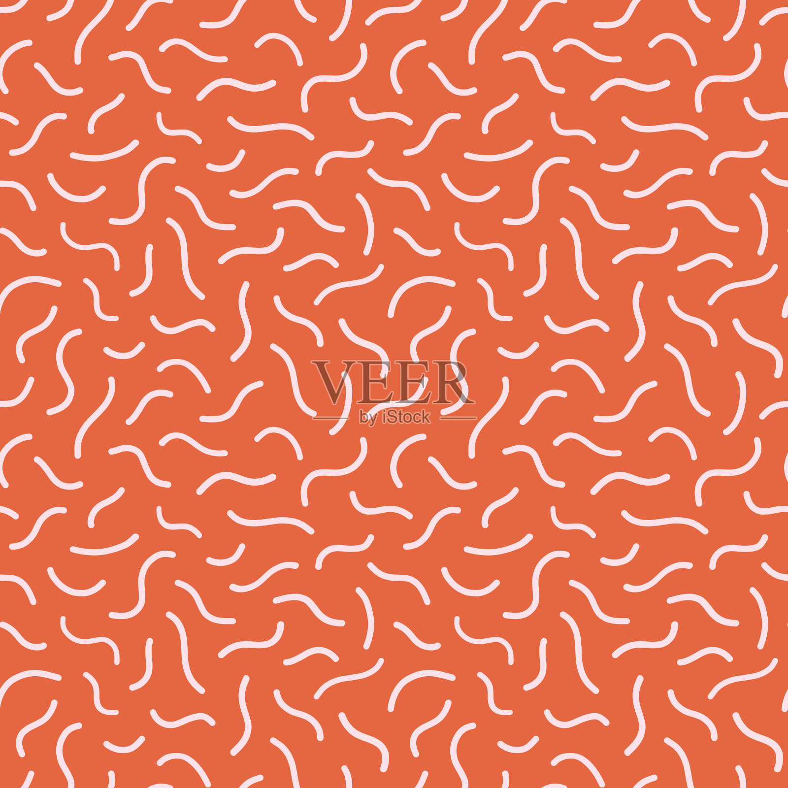 抽象的曲线图案背景在橙色和白色。有趣的现代设计元素波浪线在抛设计。插画图片素材