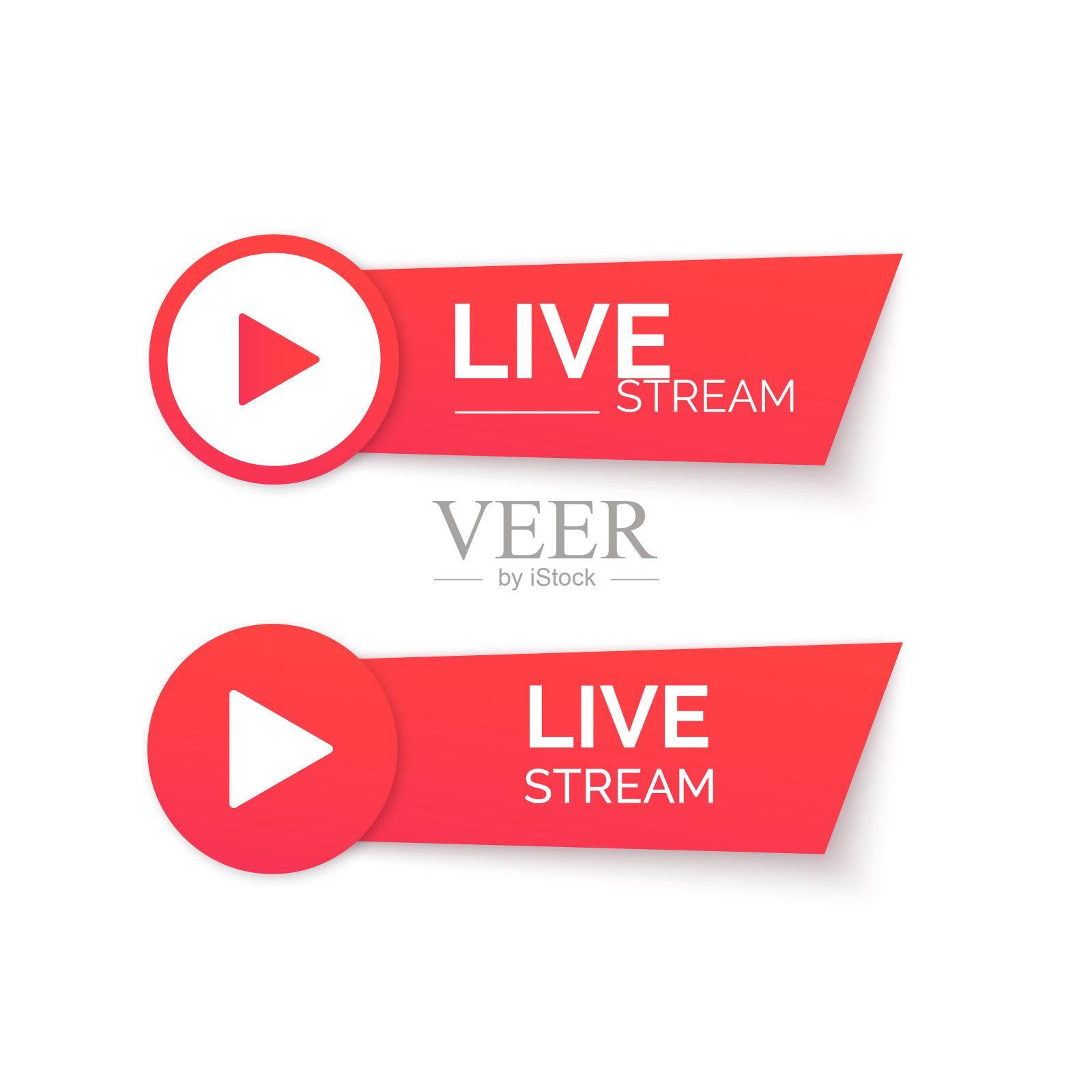 直播流红色图标。在线流媒体横幅。向量插画图片素材