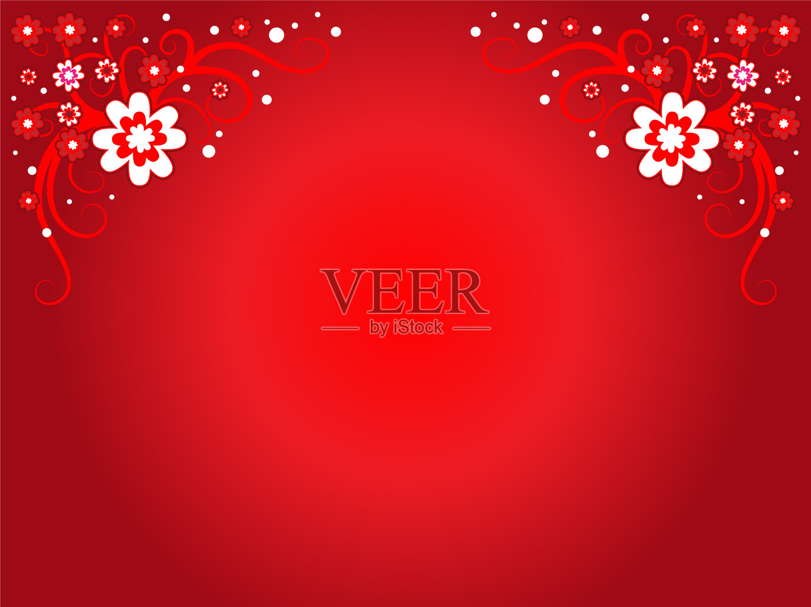 矢量花红牌边框背景插画图片素材