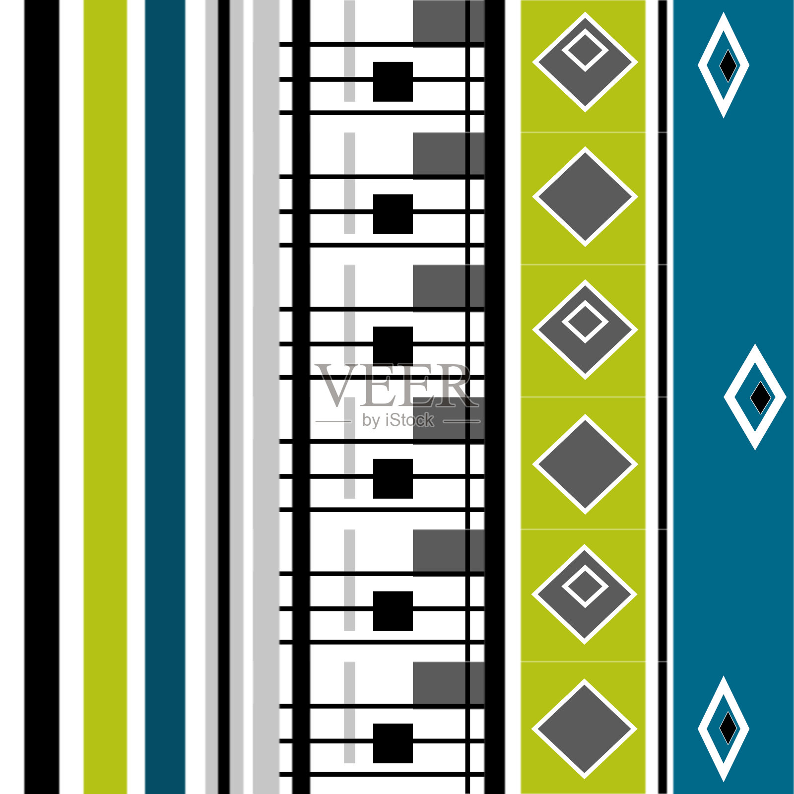 无缝几何形状条纹柔和的颜色复古现代抽象图案背景插画图片素材