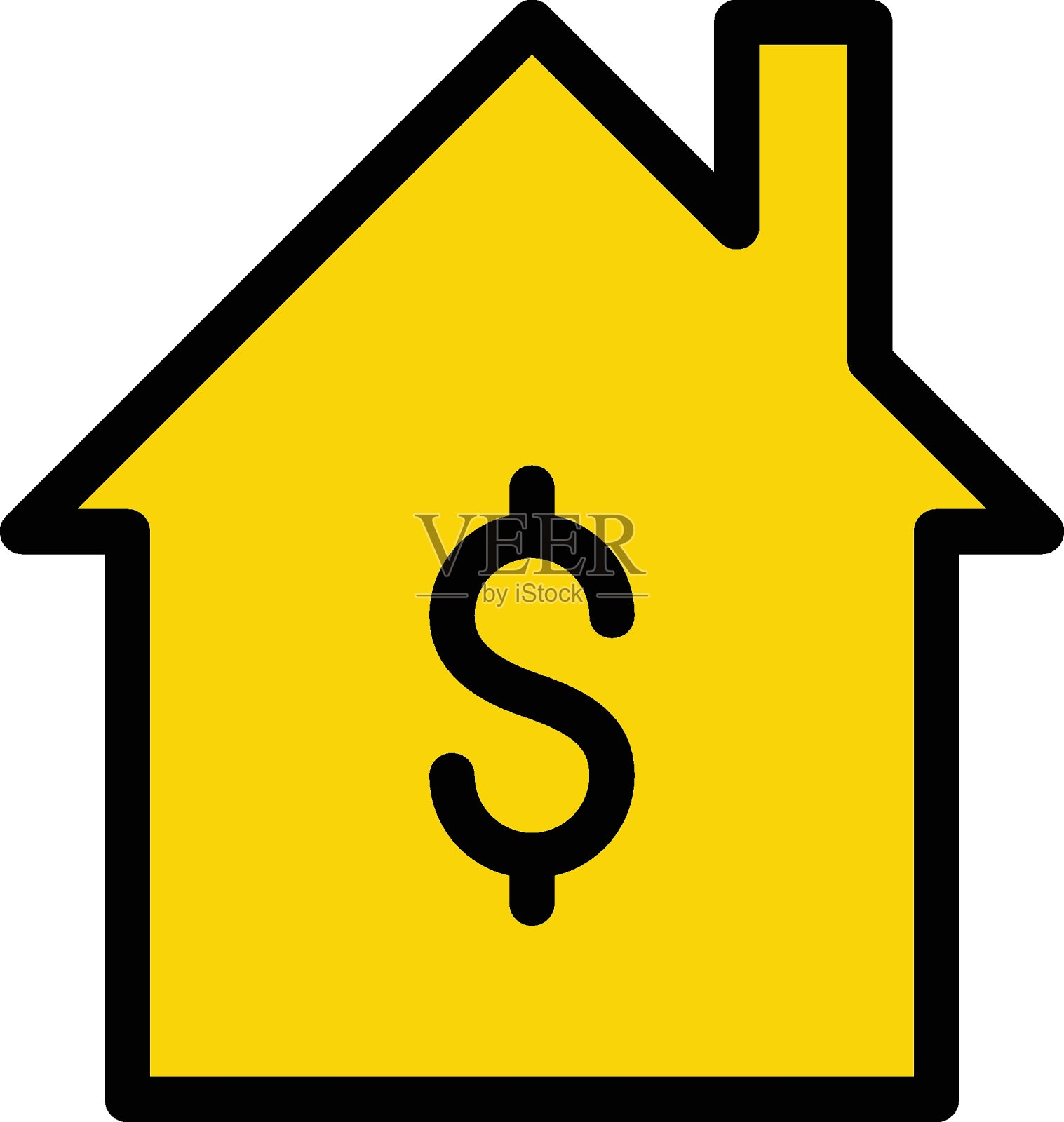 美元的房子插画图片素材