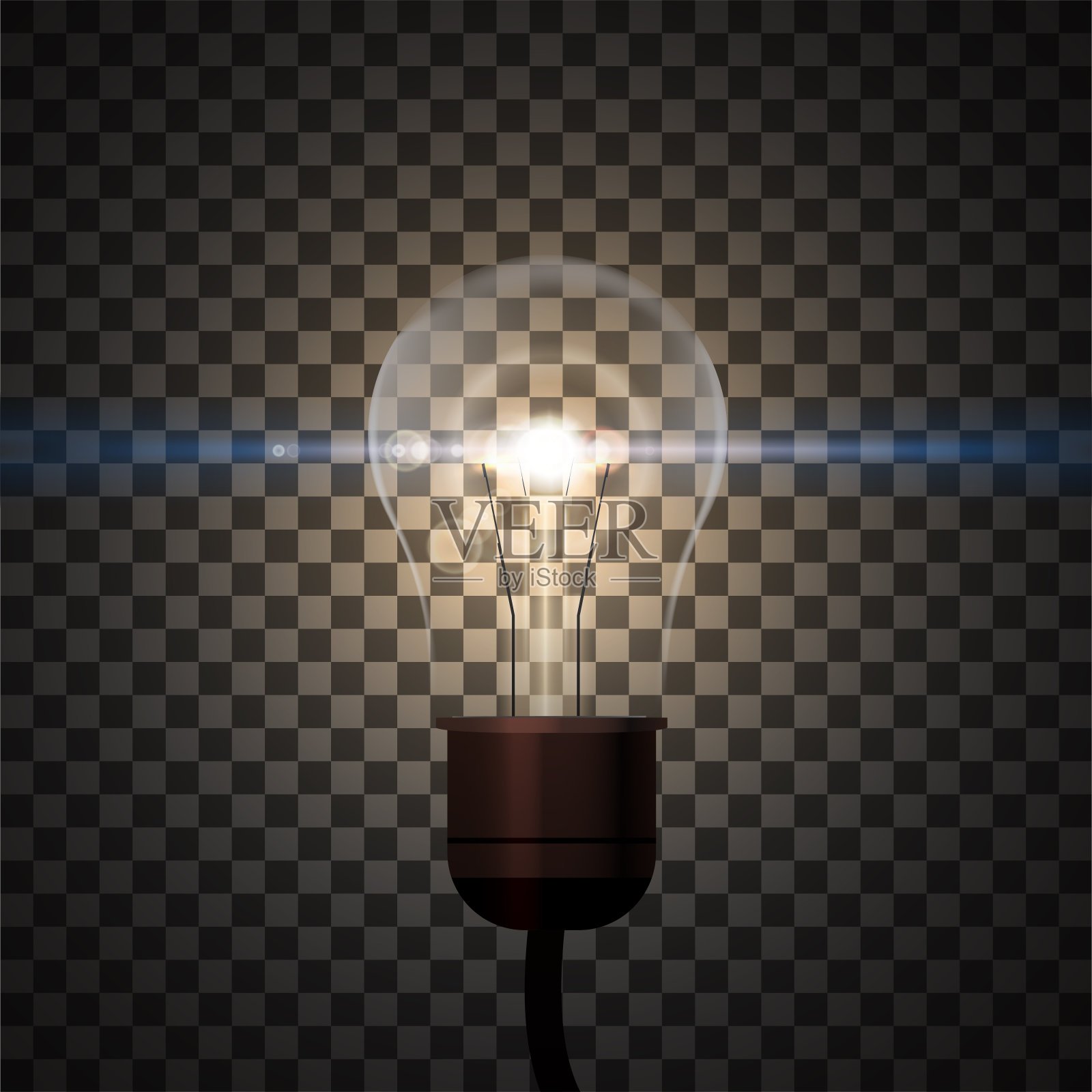 逼真的爱迪生灯泡设计元素图片