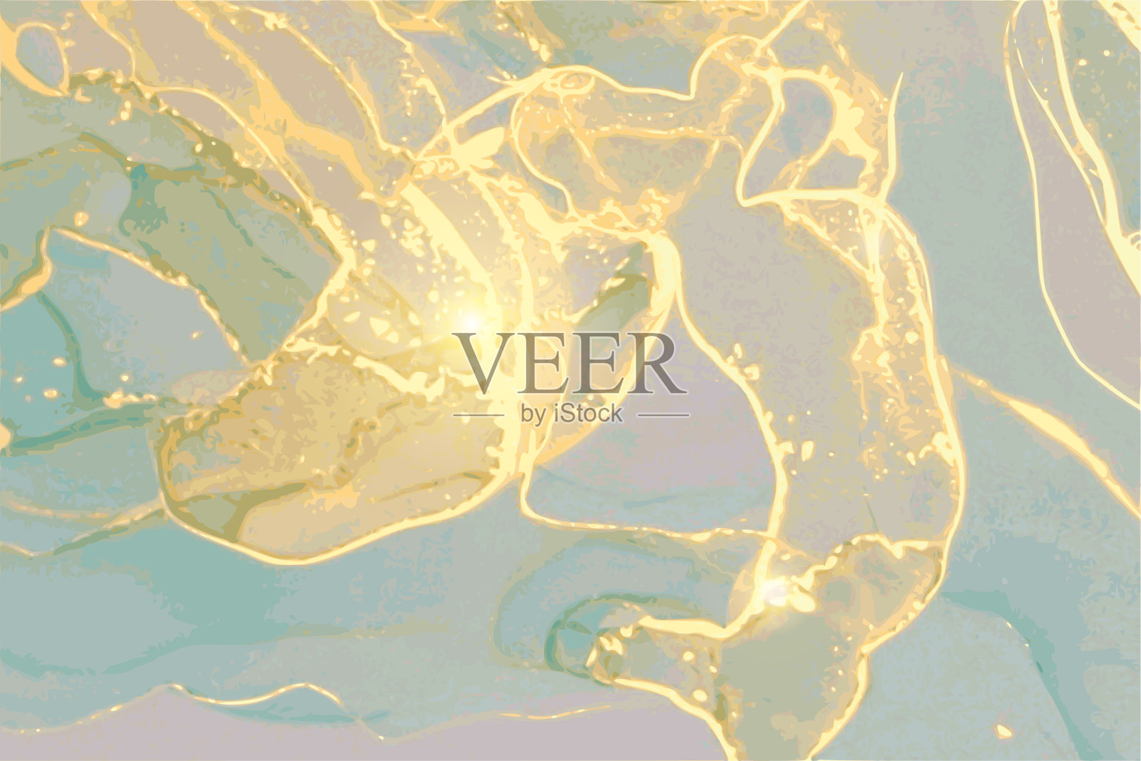 绿色、灰色、金色的大理石石材纹理插画图片素材