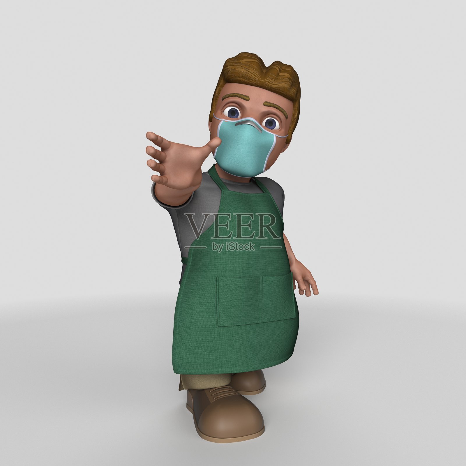 3D卡通店主角色照片摄影图片