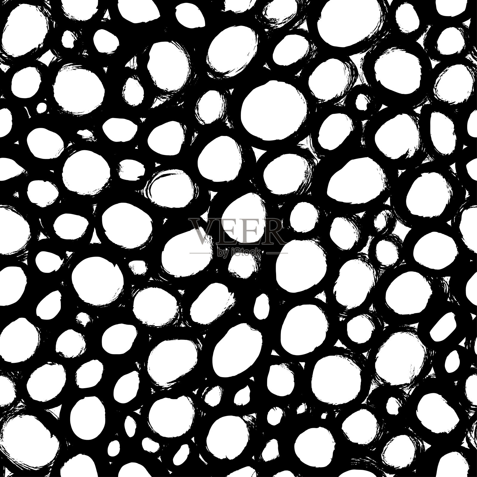 波尔卡点，垃圾摇滚无缝矢量模式。插画图片素材